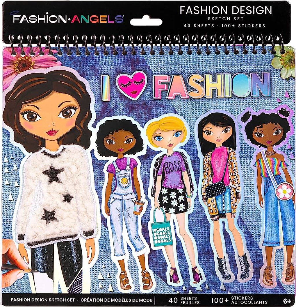 fashion angels i love fashion sketch portfolio fashion design sketch book for beginners sketch pad with stencils and stickers for kids and up 1