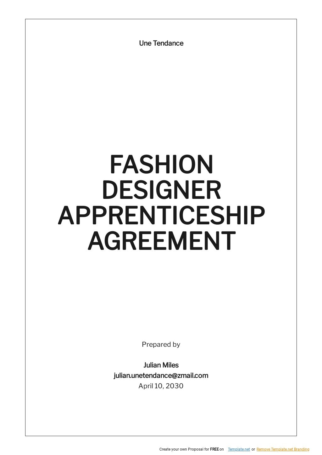 fashion designer contract template - Fashion Designer Apprenticeship Agreement Template - Google Docs
