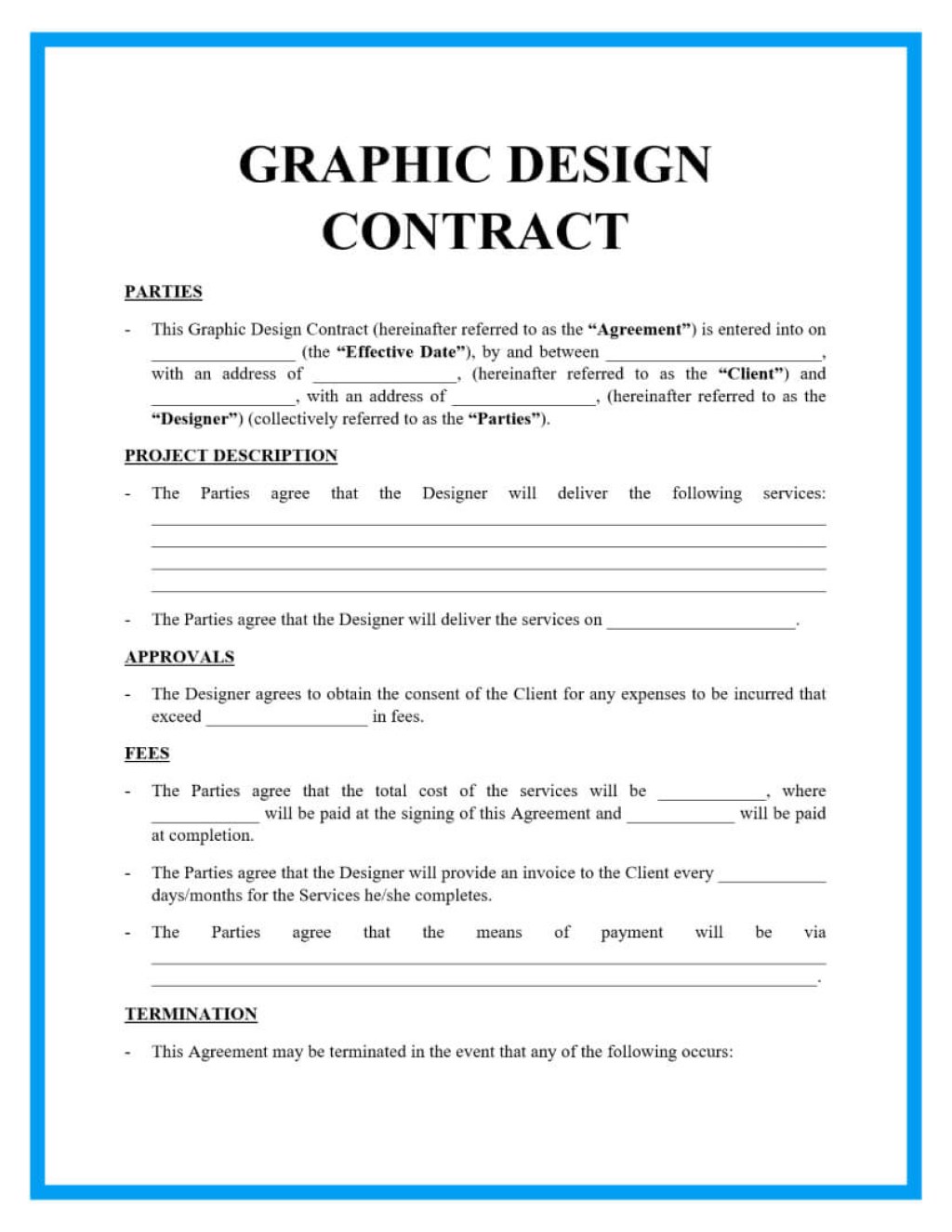 fashion designer contract template - Free Graphic Design Contract (Includes Free Template)